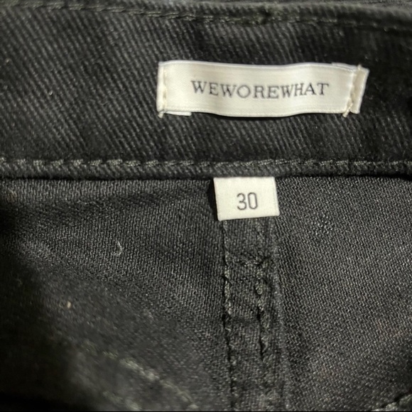 WeWoreWhat The Danielle Straight Leg Jeans Crystal Buttons Black Size 30 - Picture 10 of 13